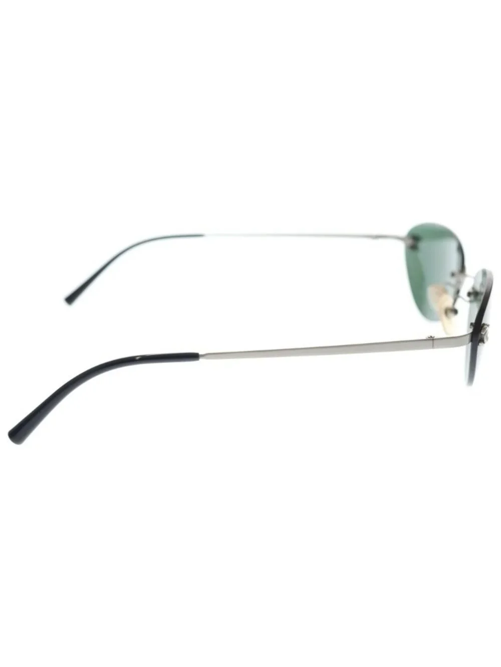Chanel CC Logo Sunglasses Rimless Green Lens Eyewear
